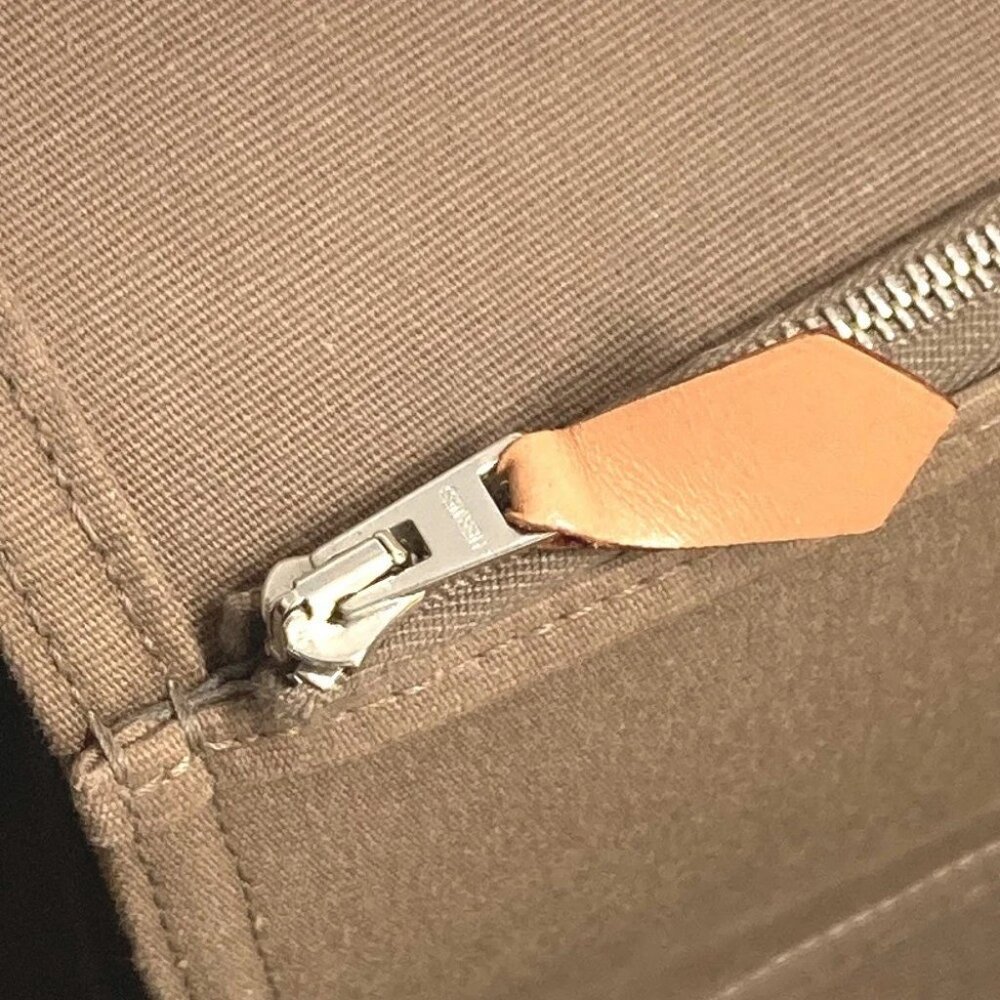 HERMES Bicolor Kabak Elan PM Shoulder Bag Tote Bag Leather/Canvas Beige/yellow - Picture 15 of 16